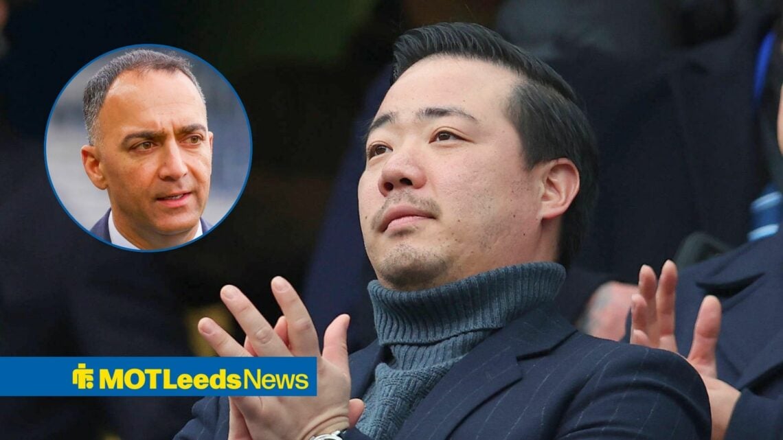 Leicester City chief Aiyawatt Srivaddhanaprabha and Leeds United chariman Paraag Marathe in circular inset on left