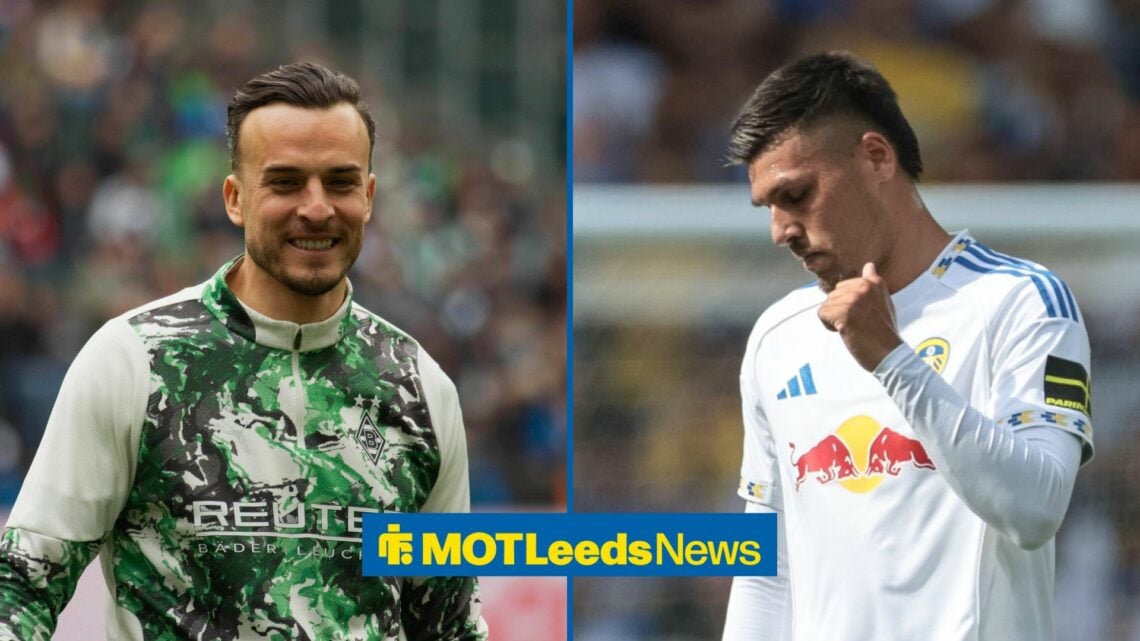 Split image of Borussia Monchengladbach striker Haris Tabakovic and Leeds United attacker Joel Piroe