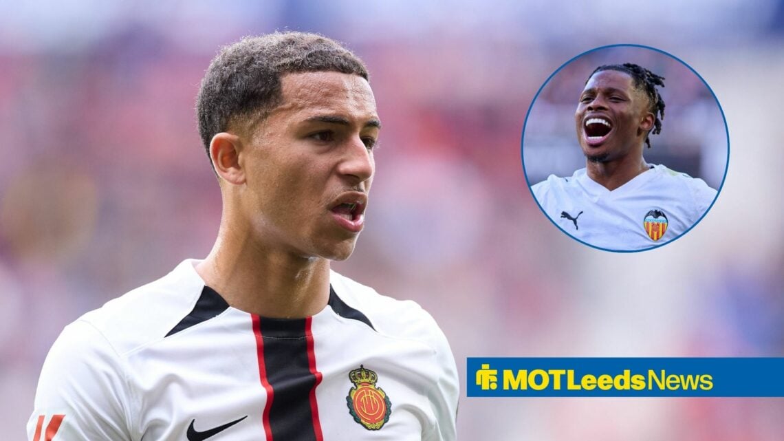 Mateo Joseph of RCD Mallorca, on loan from Leeds United, looks on during the LaLiga EA Sports match between CA Osasuna and RCD Mallorca, Largie Ram...