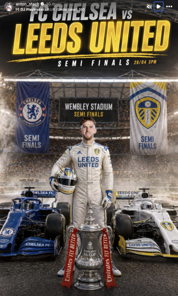 Anton Stach instagram post ahead of Leeds United vs Chelsea