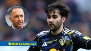 Leeds United owner Paraag Marathe looking at Leeds United loan star on loan from Brighton and Hove Albion, Facundo Buonanotte.
