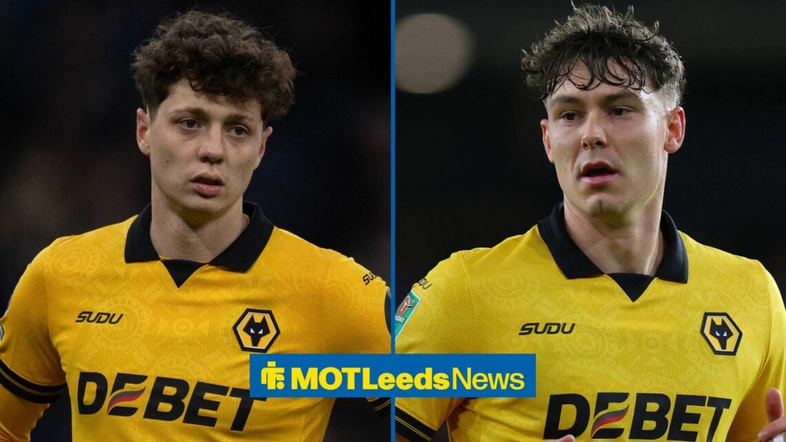 Ladislav Krejci looking at former Wolves team-mate, Jorgen Strand Larsen.