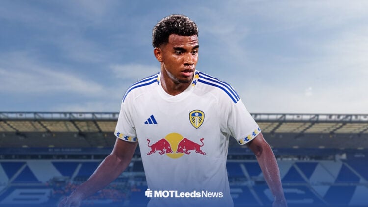 Jhon Solis in a Leeds United shirt at St Andrew's