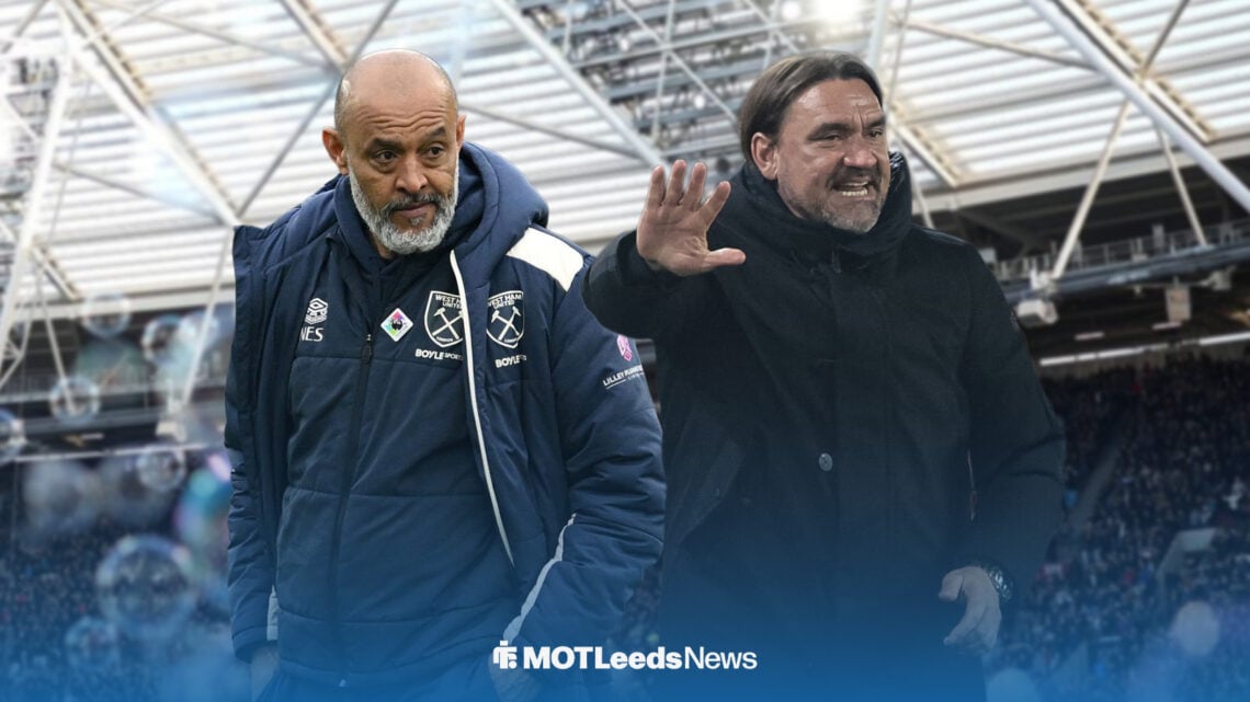 Nuno Espirito Santo and Daniel Farke stood at the London Stadium.