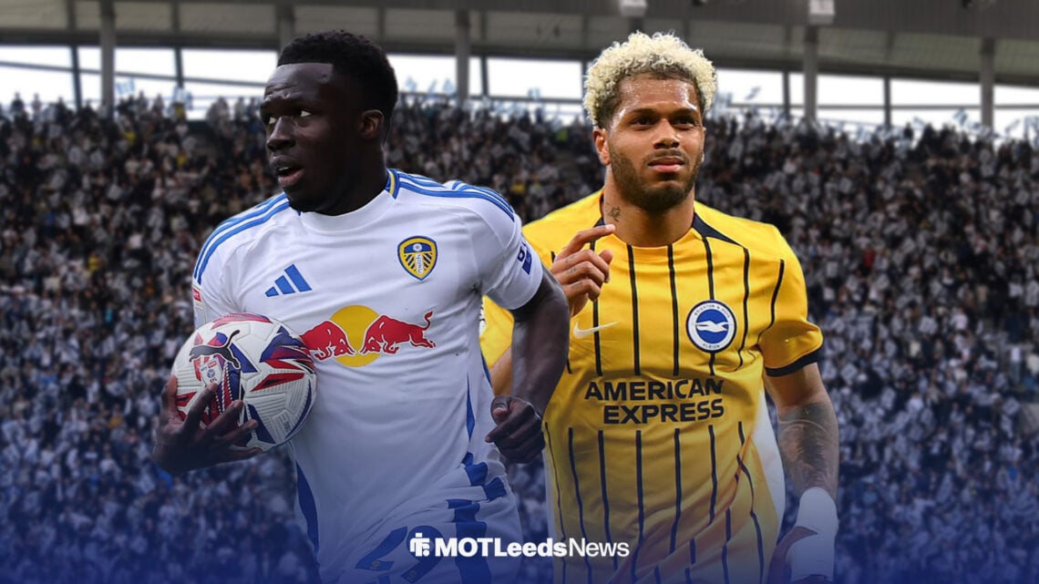 Willy Gnonto and Georginio Rutter stood at the Tottenham Hotspur Stadium.