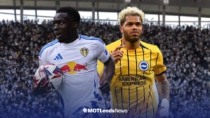 Willy Gnonto and Georginio Rutter stood at the Tottenham Hotspur Stadium.