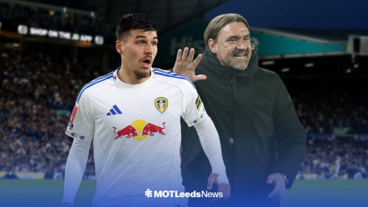 Joel Piroe at Elland Road alongside Daniel Farke