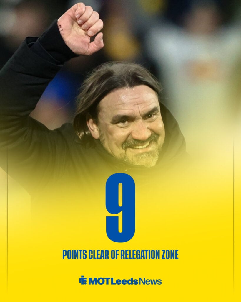 Leeds clear of relegation zone.