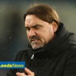Daniel Farke looking upset at Leeds United