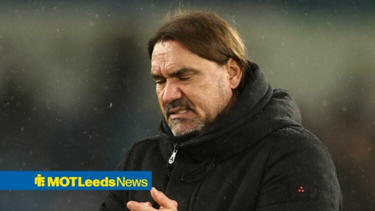 Daniel Farke looking upset at Leeds United