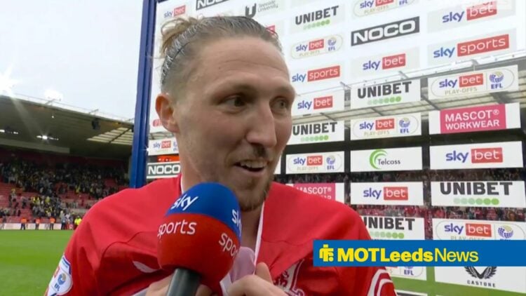 Middlesbrough's Luke Ayling speaking to Sky Sports after Championship play-off semi-final vs Southampton
