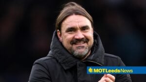 Daniel Farke smiling at Leeds United