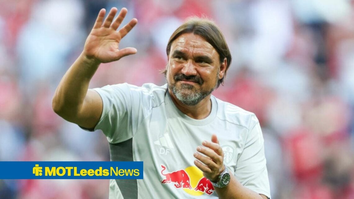 Daniel Farke smiling and waving as Leeds manager