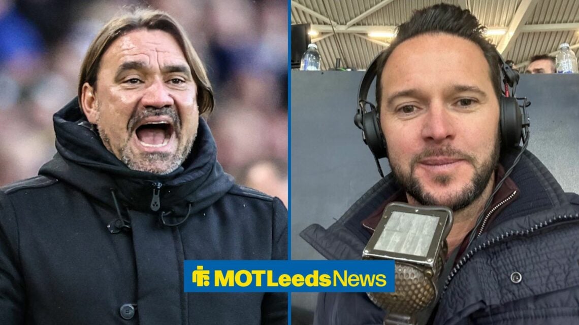 Premier League Leeds United v Aston Villa Daniel Farke manager of Leeds United gives his team instructions during the Premier League match Leeds Un...