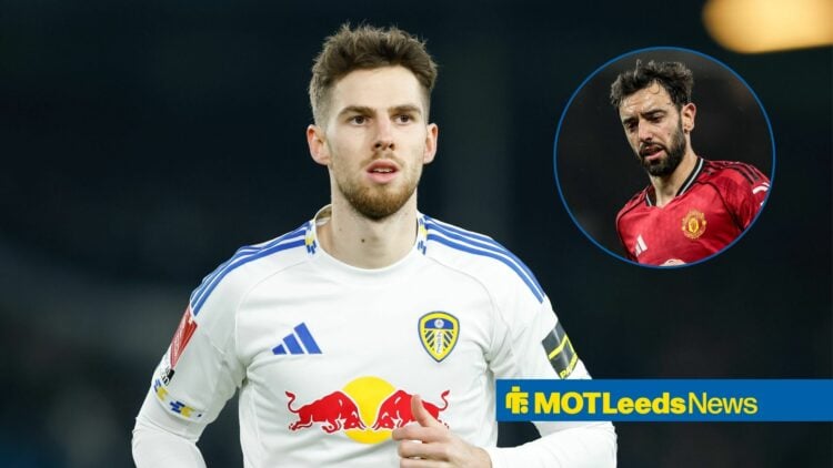Anton Stach of Leeds United during the Norwich City FA Cup match, Bruno Fernandes of Manchester Untied during the Emirates FA Cup Third Round match...