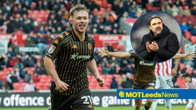 Joe Gelhardt of Hull City celebrates after scoring his sides winning goal during the Sky Bet Championship match between Stoke City and Hull City, L...