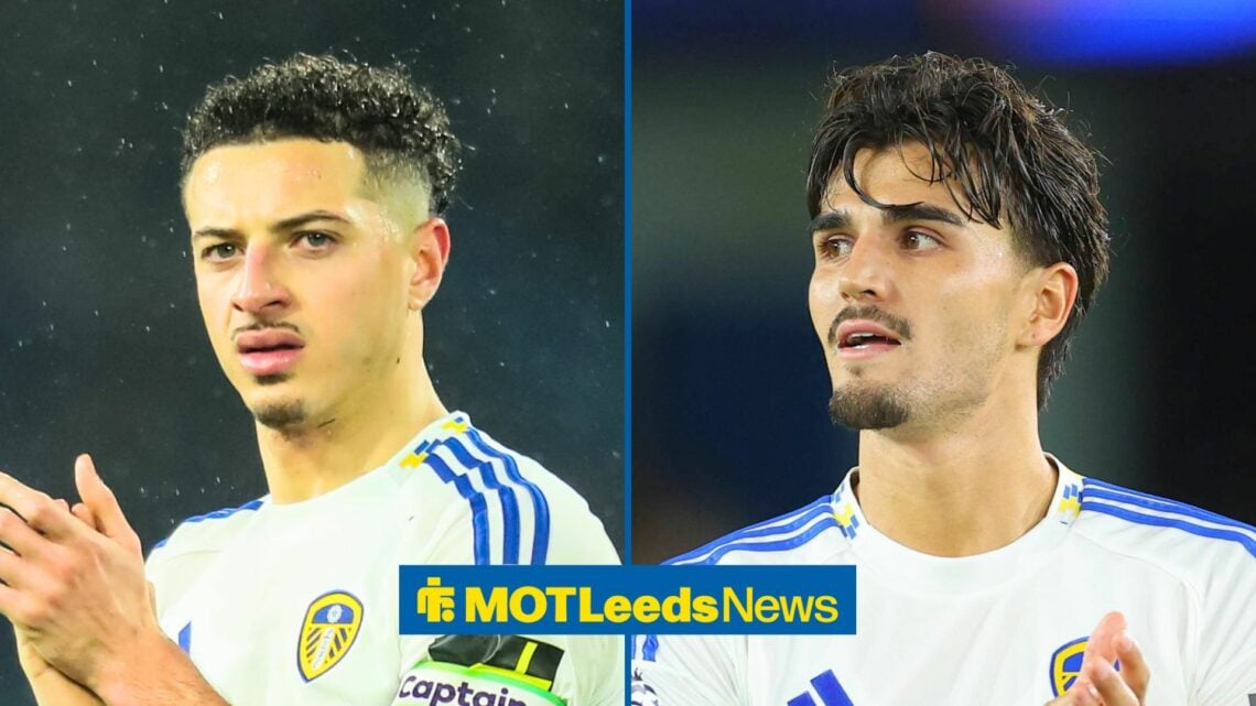 Split image of Leeds United midfielder Ethan Ampadu and Pascal Struijk