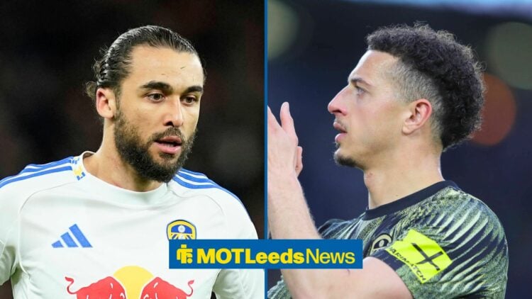 Split image of Leeds United striker Dominic Calvter-Lewin and Ethan Ampadu