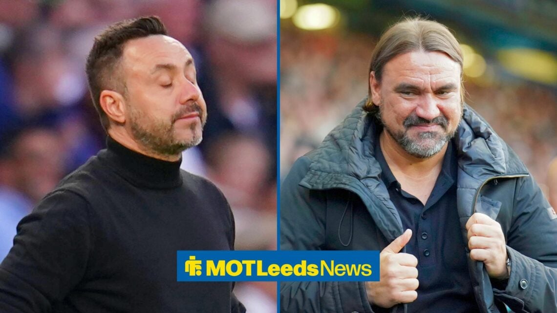 Split image of Tottenham boss Roberto De Zerbi and Leeds United manager Daniel Farke