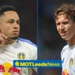 Split image of Leeds United forward Noah Okafor and Brenden Aaronson