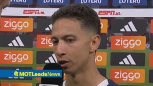 Leeds United target Mauro Junior giving an interview after PSV game.