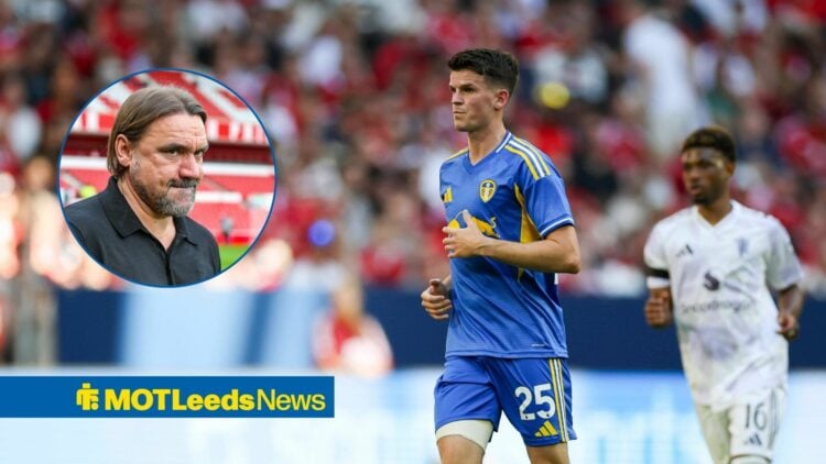 Sam Byram 25 during the Manchester United FC v Leeds United FC Pre-Season Friendly match, Daniel Farke arrives for the clash with Nottingham Forest.