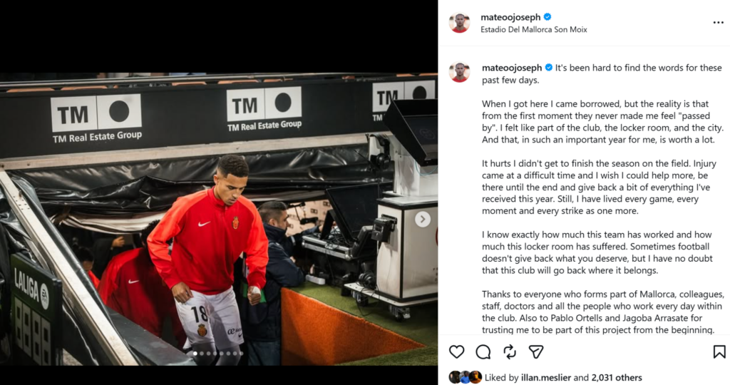 Mateo Joseph' Instagram post