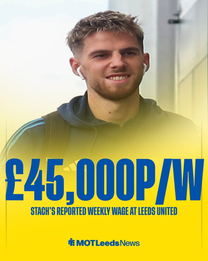 Anton Stach pictured before a Leeds United game.