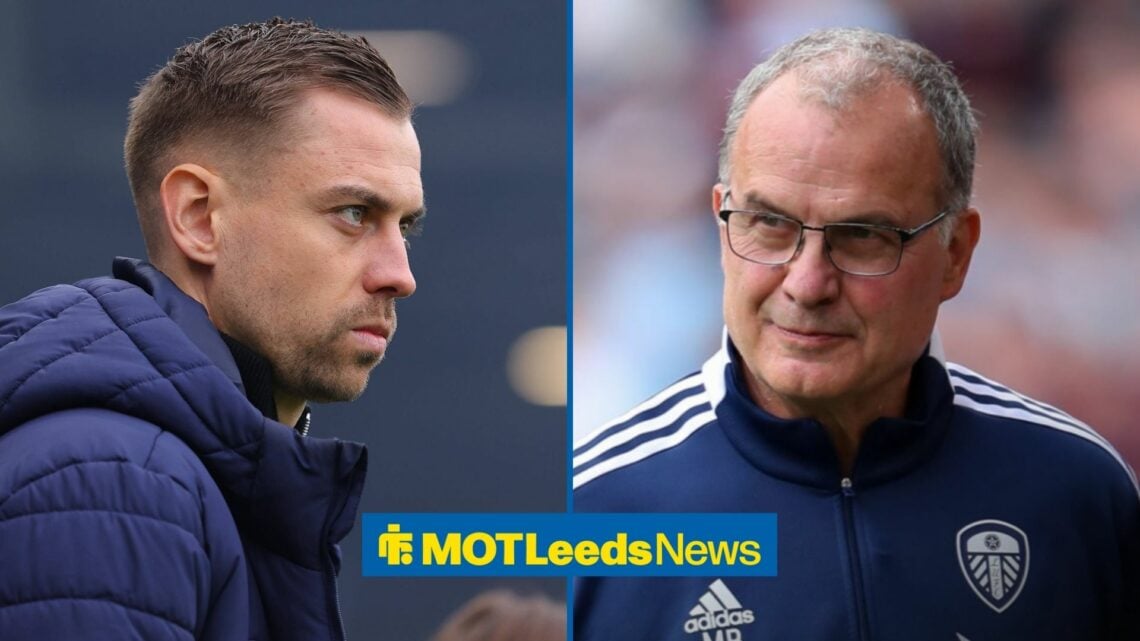 Southampton Manager Tonda Eckert on the touchline for the FA Cup clash with Fulham, Former Leeds United boss Marcelo Bielsa watching on.