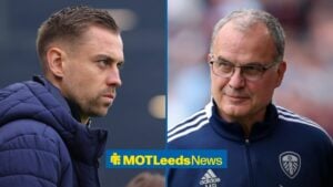 Southampton Manager Tonda Eckert on the touchline for the FA Cup clash with Fulham, Former Leeds United boss Marcelo Bielsa watching on.