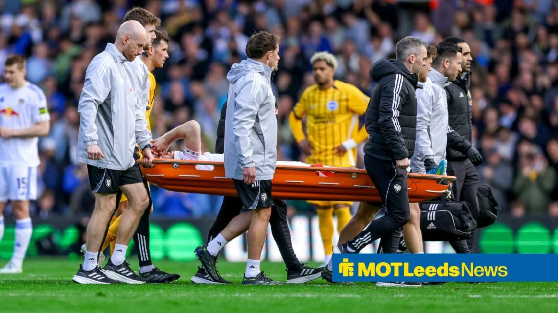 Anton Stach is stretchered off in Leeds' win over Brighton