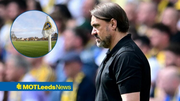 Daniel Farke looking in the direction of Leeds United's training complex, Thorp Arch.
