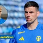 Karl Darlow looking at Leeds United transfer target Lukas Hornicek.