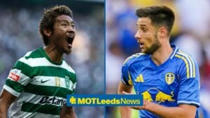 Leeds United's Ilia Gruev and Sporting CP's Hidemasa Morita.
