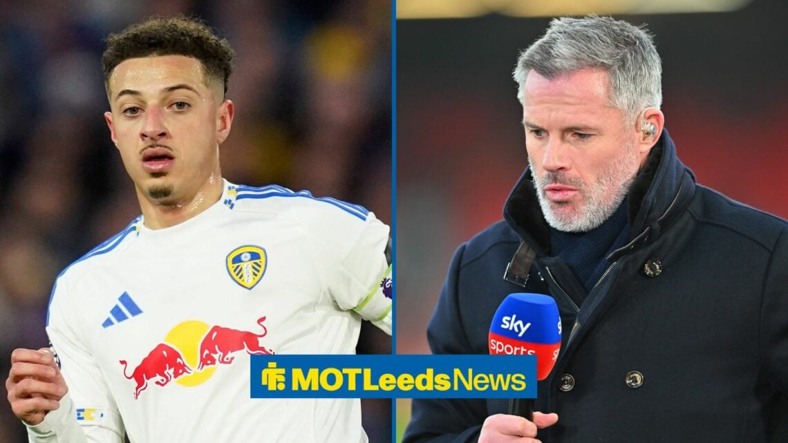 Jamie Carragher looking at Ethan Ampadu.