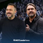 Roberto De Zerbi and Daniel Farke at Tottenham Hotspur Stadium.