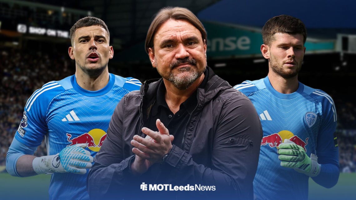 Daniel Farke claps, with Karl Darlow and Illan Meslier beside him