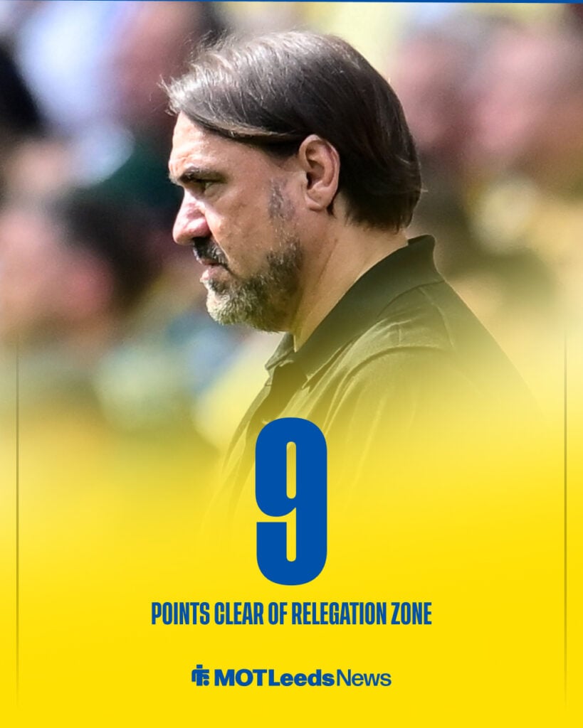 Leeds are nine points clear of the relegation zone