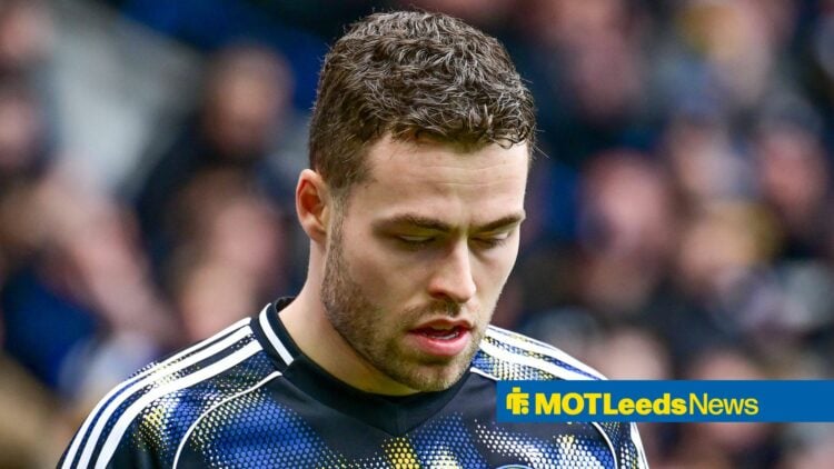 Gabriel Gudmundsson looking upset for Leeds